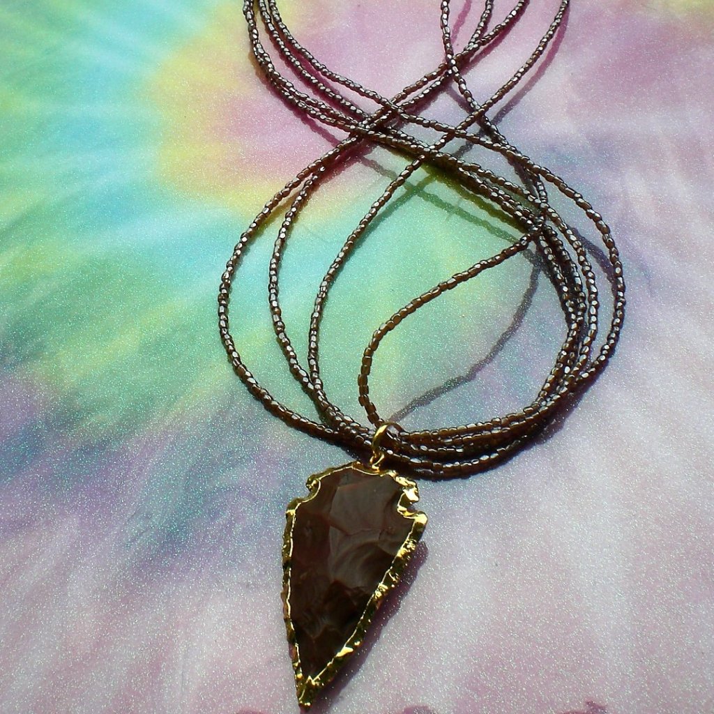 Shaded Jasper Arrow Head Necklace 35$